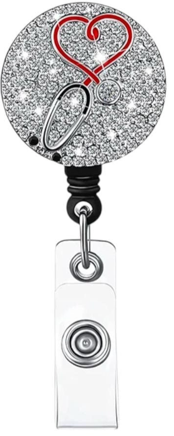 Premium Bling Retractable ID Badge Reels for Medical Professionals