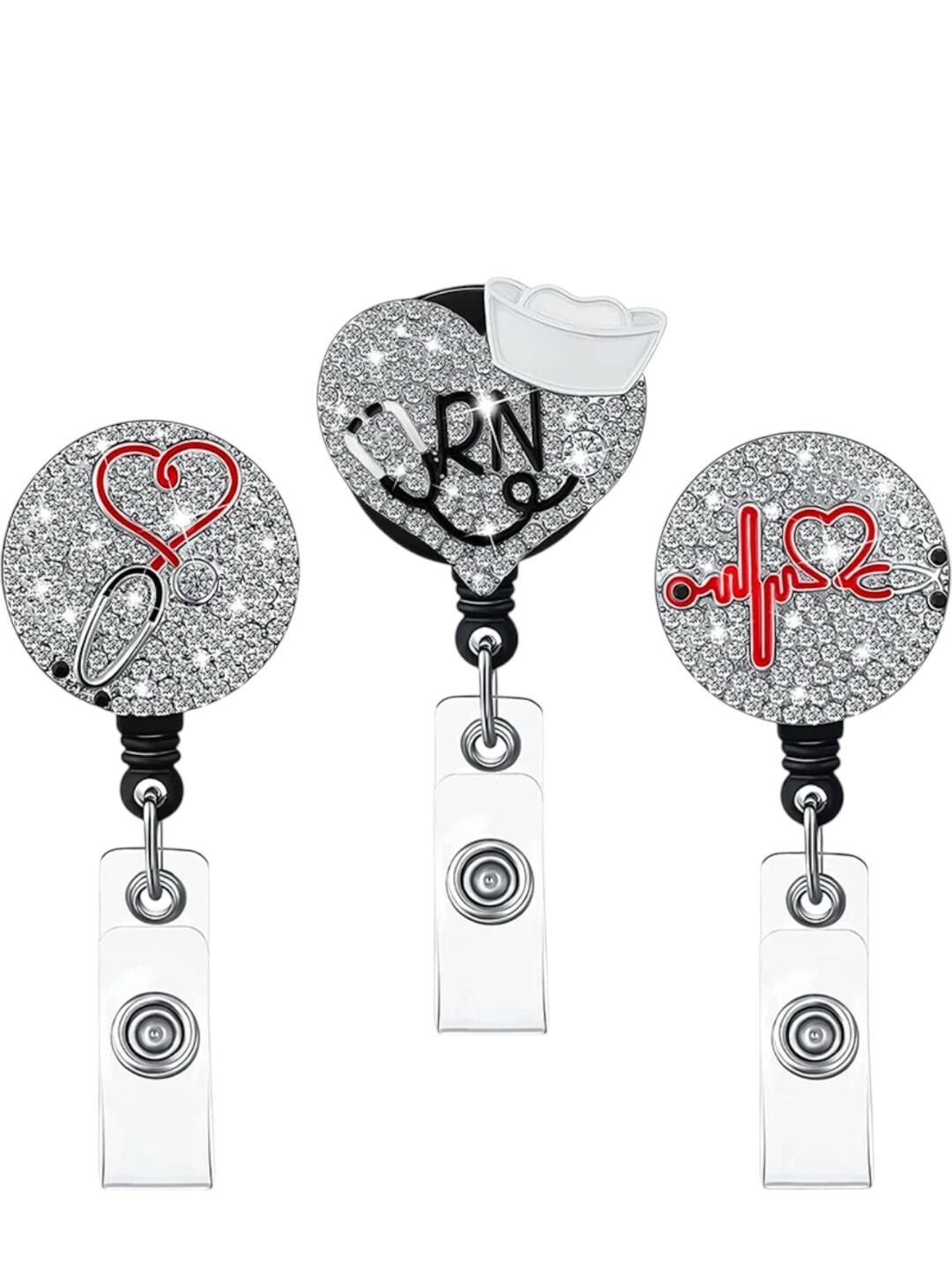 Premium Bling Retractable ID Badge Reels for Medical Professionals