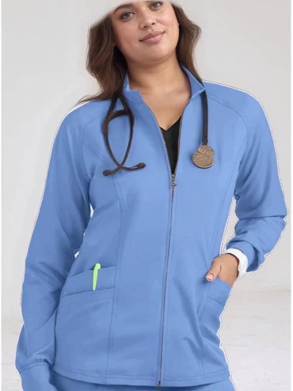 Women's Full-Zip Scrub Jacket Wrinkle-Free Medical Workwear