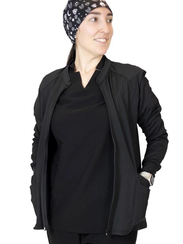 Women's Full-Zip Scrub Jacket Wrinkle-Free Medical Workwear