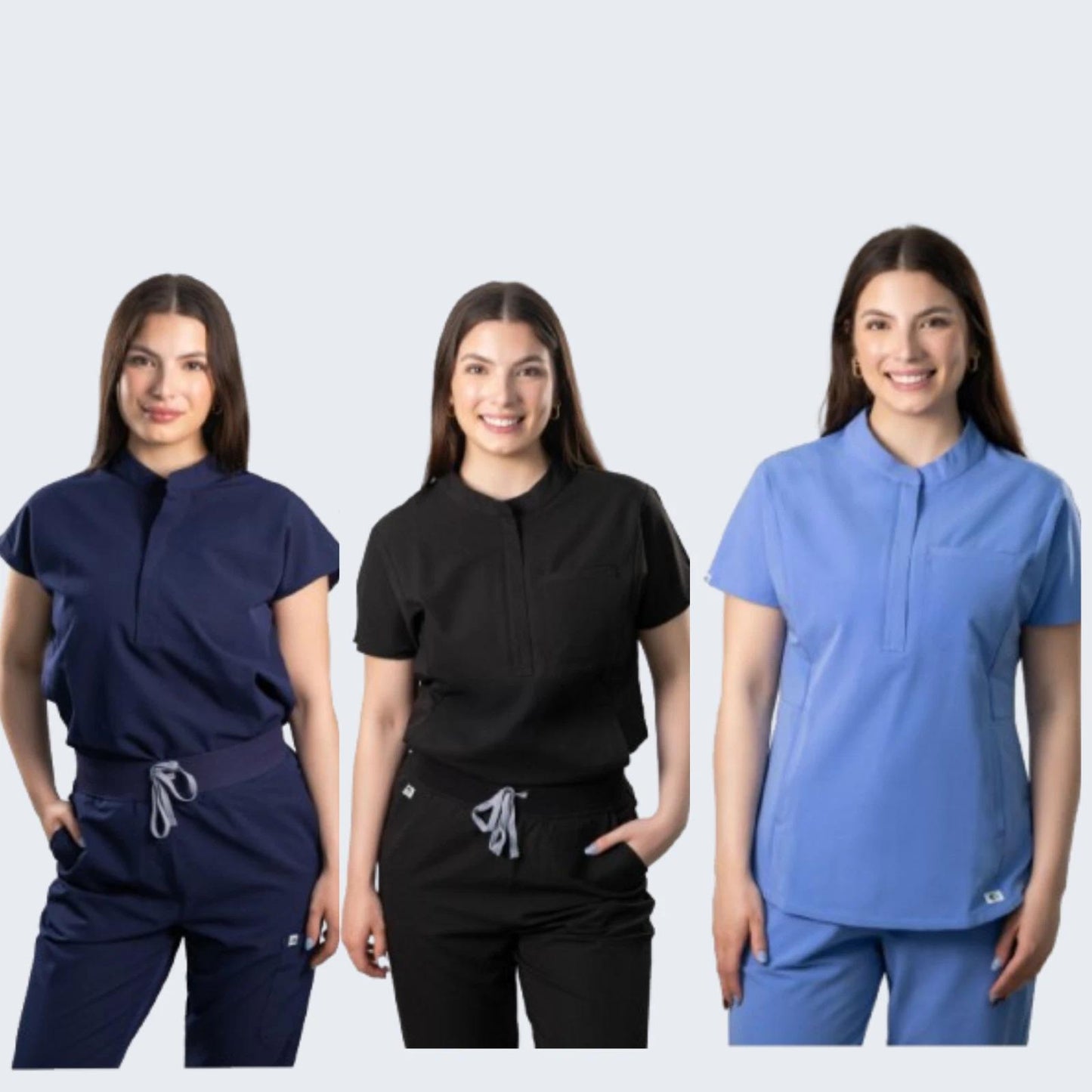 Women’s Uniform Scrubs Set – Mock Neck Top & Classic Fit Pants