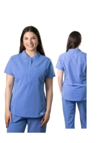 Women’s Uniform Scrubs Set – Mock Neck Top & Classic Fit Pants