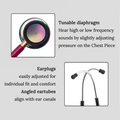 Cardiology Dual Head Stethoscope  Raspberry Nurse Doctor