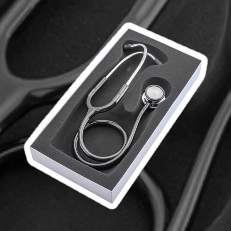 Black Cardiology Dual Head Stethoscope  Nurse Doctor